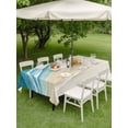 thumbnail image 3 of Outdoor Tablecloth with Umbrella Hole and Zipper, Teal Blue Beach Coastal Rectangle Table Cloth 52x70 Inch Waterproof Tablecloth, Summer Ocean Nautical Seaside Picnic Table Cover for Patio Camping, 3 of 7