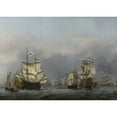 thumbnail image 2 of Willem van de Velde the Younger 18x14 Black Ornate Wood Framed Double Matted Museum Art Print Titled - The Surrender of the Royal Prince (C. 1670), 2 of 5