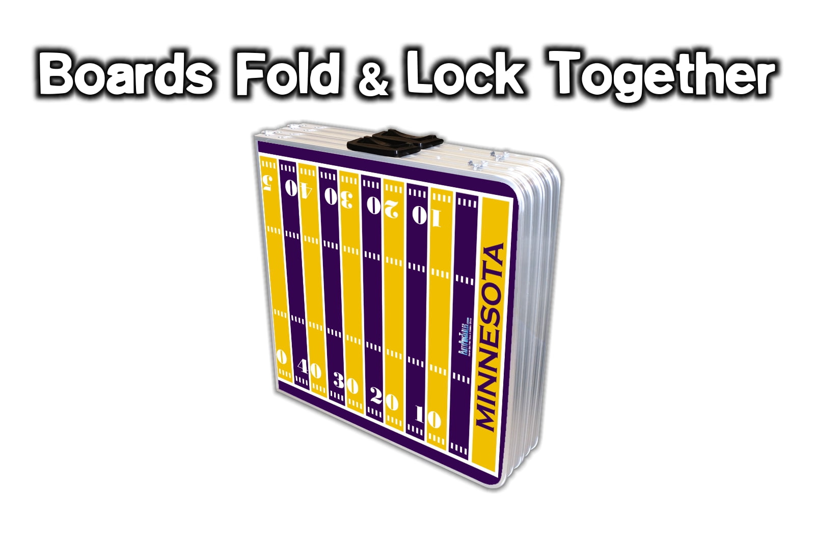 2-in-1 Cornhole Boards & Beer Pong Table - Minnesota Football Field