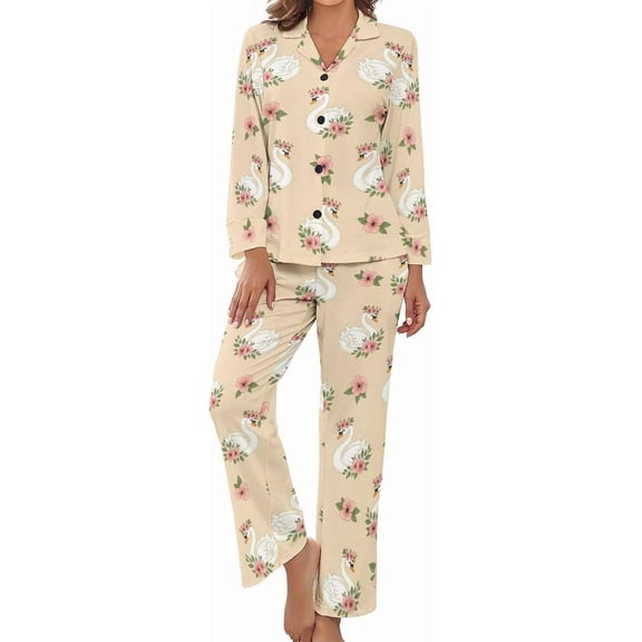 Top-kevin Women Long Sleeve Pajama Set Comfy Pjs Sets Western Cowboy Sun 2 Piece Lounge Set