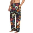 thumbnail image 2 of Bingfone Skulls And Flowers Mens All Over Print Sleep Pajama Pants-Large, 2 of 9