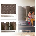 thumbnail image 4 of Room Divider Folding Privacy Divider 6 Ft Indoor Wall Divider Portable Partition Wood Screen, Brown (4 Panel), 4 of 8