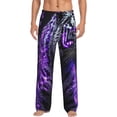 thumbnail image 1 of Balery Purple Plant White Tiger Pantalones de pijama para hombre, pijama ultraligero, pantalón de descanso-3X-Large, 1 of 6