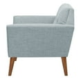 thumbnail image 6 of Mid Century Modern Accent Chair, Oversized Lounge Armchair with Button Tufting Backrest, Side Sitting Chairs with Tapered Wood Legs for Living Room, Bedroom, Guest Room, Light Blue, 6 of 7