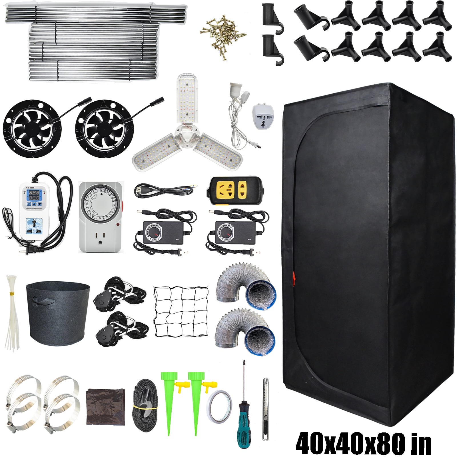 iMeshbean 40"x40"x80" Grow Tent Kit w/ LED Full Spectrum Grow Light