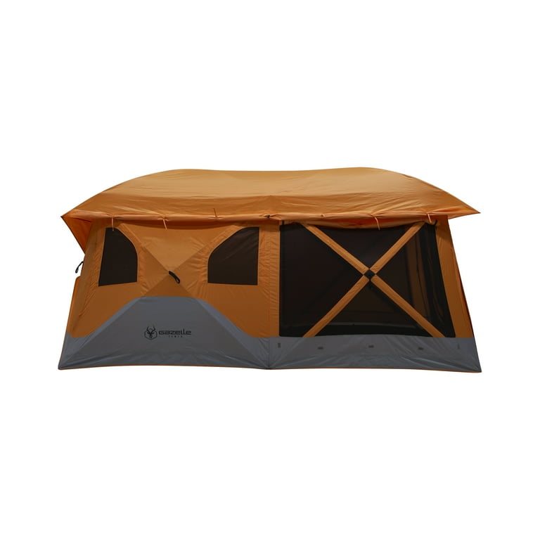 Gazelle T4 Plus Easy Setup Pop up Portable Camping Hub Tent 8 Person Sunset Orange GT450SS Walmart