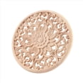thumbnail image 1 of Flor Tallada Tallado De Apliques Redondos Madera Para Mueble Gabinete Sin Pintar Molduras Calcomanía Estatuilla Decorativa 15x15x0.8cm, 1 of 9