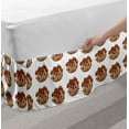 thumbnail image 2 of Mushroom Bed Skirt, Repeating Graphical Enokitake Natural Organic Elements Woodland Art, Elastic Bedskirt Dust Ruffle Wrap Around for Bedding Decor, 4 Sizes, Pale Brown and Redbrown, by Ambesonne, 2 of 2