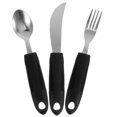 thumbnail image 1 of Juego de 3 cubiertos de acero inoxidable para personas con discapacidad, ideal para comer en la tercera edad., 1 of 6