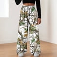 thumbnail image 2 of zaveiop Women's Y2K Camo Maple Leaf Print Sweatpants Baggy Hip Pop Elastic Waist Long Pants Streetwear (Light Gray, L), 2 of 9