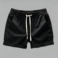 thumbnail image 4 of USNSM Men's Fashion Shorts 5 Inch Inseam Drawstring Elastic Waist Lightweight Casual Summer Beach Shorts with Pockets Black XXL, 4 of 4