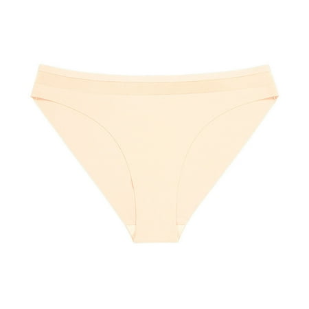 Bigersell Women s Underwear Clearance Cute Underwear Women Boyshort Thongs Panty Style P-1669 Cotton Boyshort Panties Thong Bikini Briefs Mid Waist Women Cheeky Panties Beige M