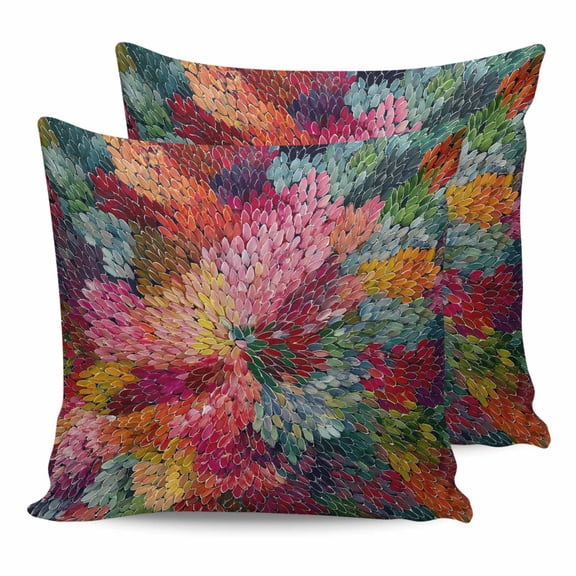 26x26 Pillow Covers Set of 2, Colorful Dahlia Throw Pillow Covers Decorative Couch Cushion Case, Spring Flowers Modern Abstract Art Microfiber Square Pillowcases for Bedroom Car Living Room