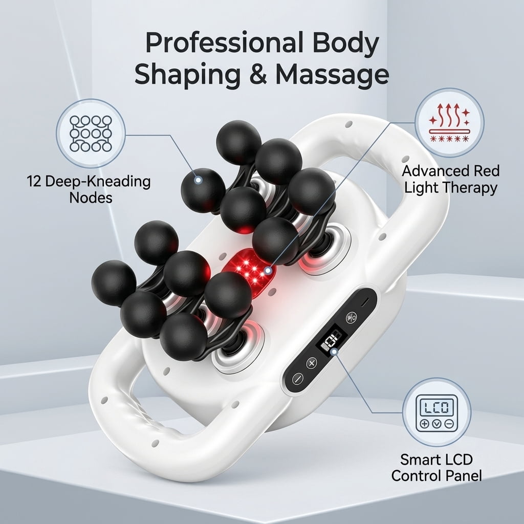 12-Head Deep Tissue Massage Gun | 9-Mode Quiet Muscle Pain Relief Tool