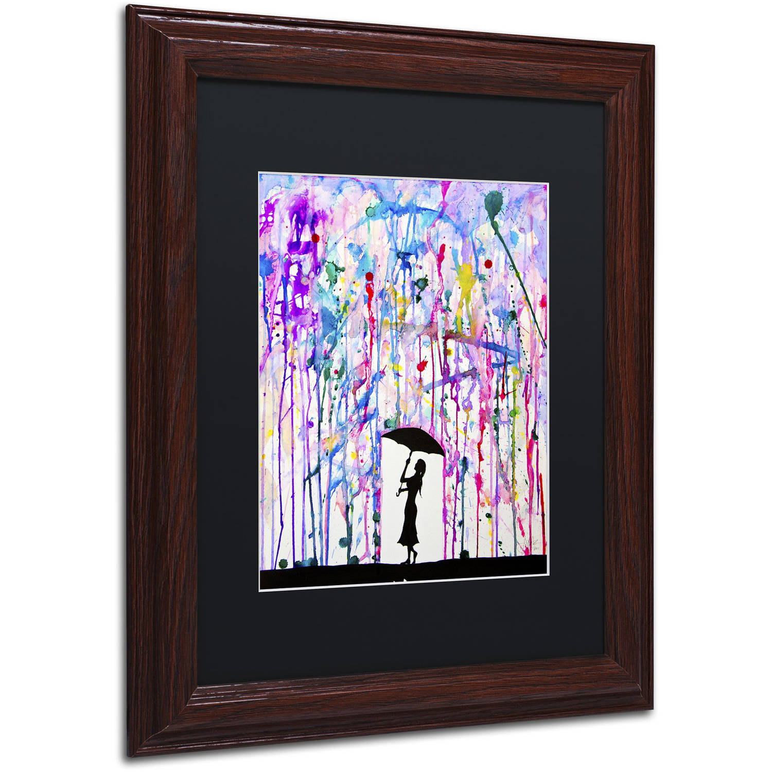 Trademark Fine Art 'Deluge' Canvas Art by Marc Allante, Black Matte, Wood Frame