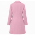 thumbnail image 3 of Vixolx Womens Mid Length Coat Notched Lapel Single Breasted Overcoat with Patch Pockets Fall Winter Business Casual Outerwear, 3 of 7