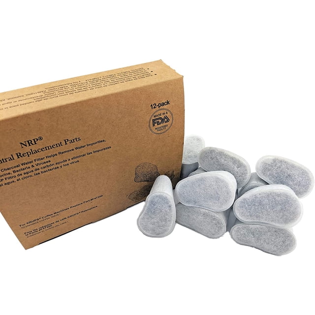 NRP 12-Pack F4720057 Activated Charcoal Water Filter Replacement for KRUPS CoffeeMaker Savoy Series, Coffee Water-Tank Cartridges