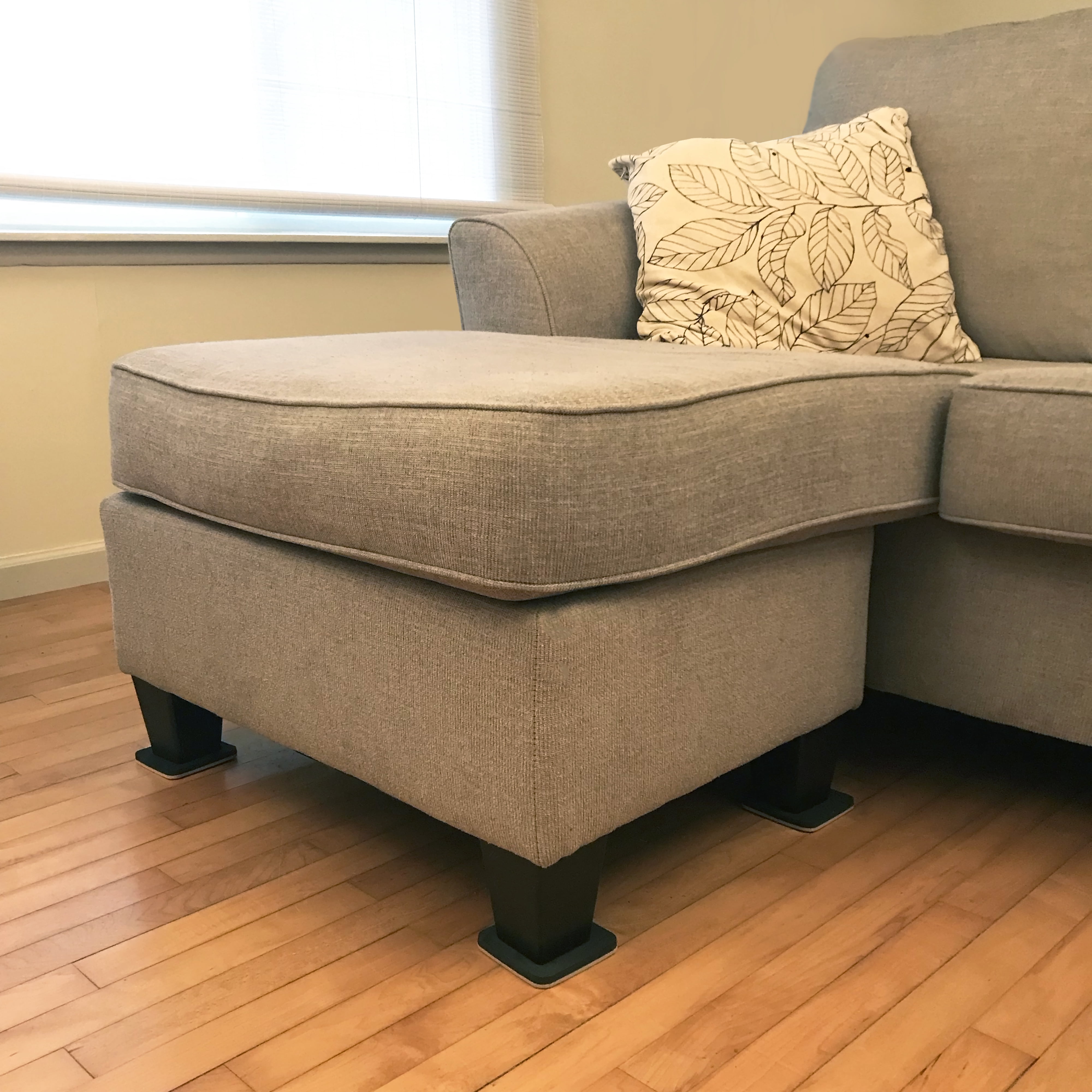 Super Sliders 4 in. x 4 in. Square Felt Furniture Sliders for Hard Floors – Make Furniture Moving Easy, Beige, 4 pack