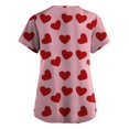 thumbnail image 3 of Hearthz S-5XL Valentine Scrub Tops for Women Love Heart Graphic Scrubs for Women Workwear V Neck Short Sleeve Nurses Working Uniforms with Pocket, 3 of 3