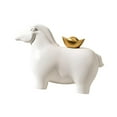 thumbnail image 4 of Estatua de caballo de dinero, figura de Feng Shui, mano de obra fina, coleccionable, caballo de resina Blanco, 4 of 9