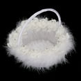 thumbnail image 3 of Delicado recipiente para dulces de boda, elegante canasta de flores de satén blanco para novias, 3 of 8
