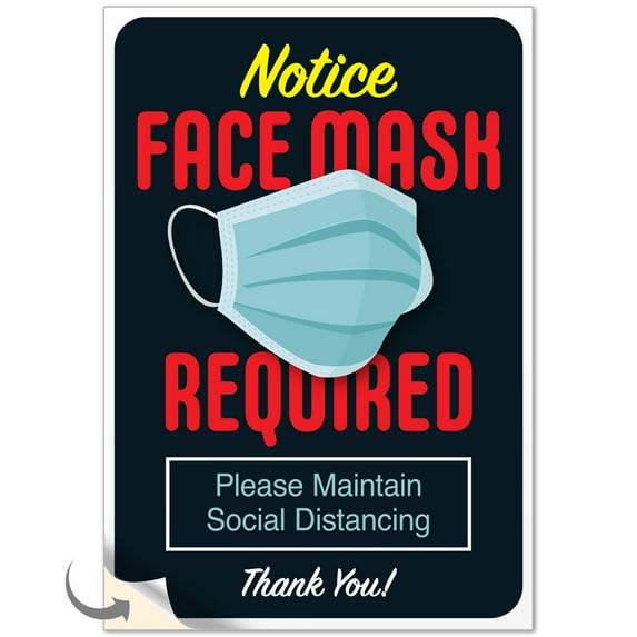 Mask Required Sign, Social Distancing Sign,