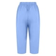 thumbnail image 4 of Gamivast Linen Pants for Women Cropped Straight Leg High Waisted Beach Pants Drawstring Elastic Waist Breathable with Pockets Easy Pull on Style for Garden Afternoons Errands and Weekend Wear, 4 of 8