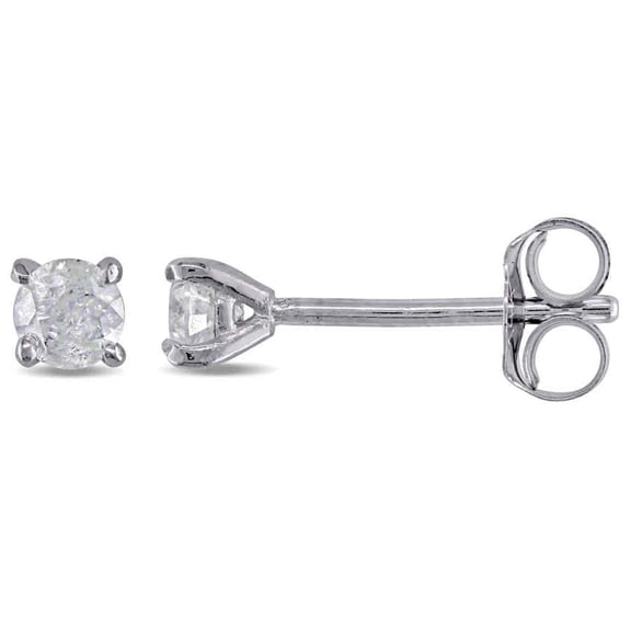 AMOUR 1/4 CT TW Diamond Stud Earrings In 14K White Gold