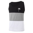 thumbnail image 3 of Tank Top for Men, Men Casual Fashion Patchwork Print Pullover Round Neck Sports Tank Tops, 3 of 3