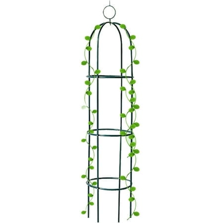 Tour Obélisque Treillis de Jardin 63 Pieds de Haut Support pour Plantes Grimpantes et Supports de Fleurs Noir Vert Tour pour Plantes Légère