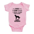 thumbnail image 1 of Sorry I Can't I Have Plans With My Saint Bernard Love Pet Dog Funny Baby Romper (Pink, 12-18 Months), 1 of 5
