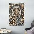 thumbnail image 2 of Ambesonne Boho Art Tapestry Wall Hanging, Occult Sun Skull Moon Wave, 40"x60", Blue Violet Pale Brown, 2 of 3