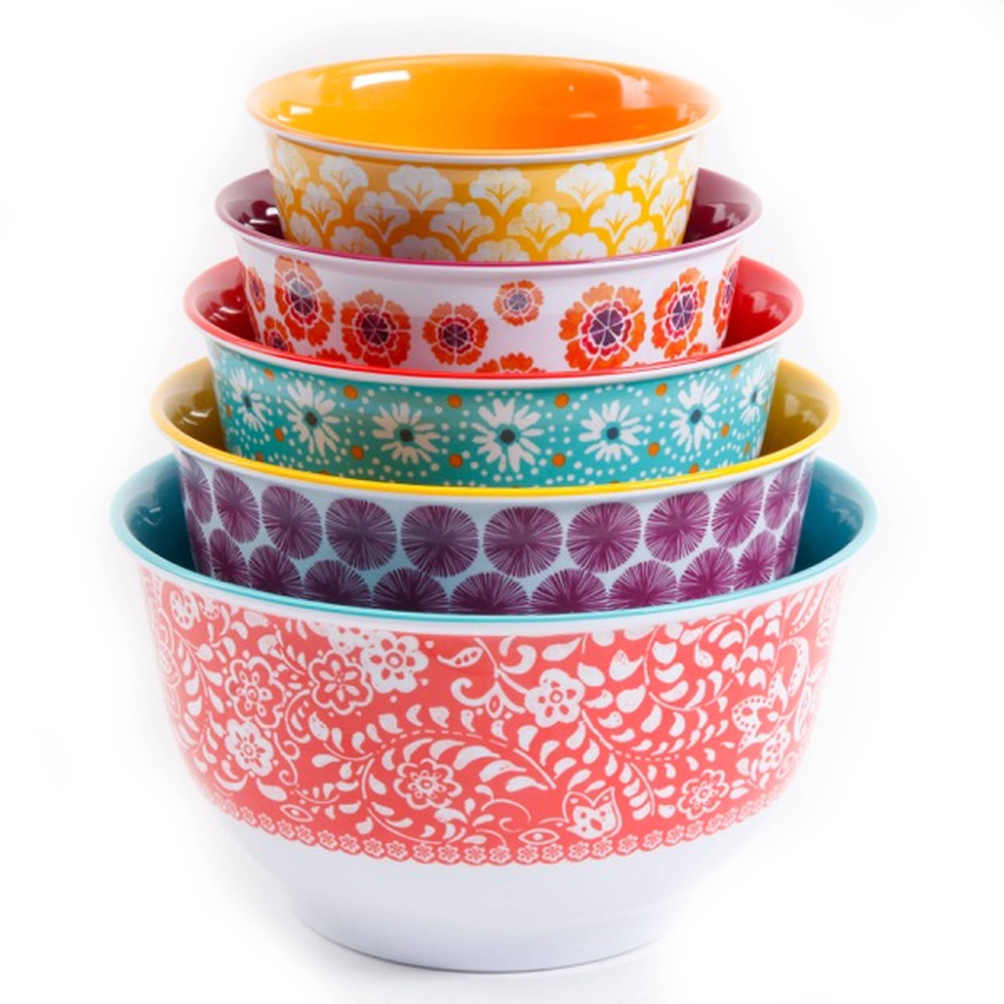 The Pioneer Woman Traveling Vines Melamine Mixing Bowl Set, 10-Piece Set - image 5 of 8