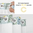 thumbnail image 2 of Easter Eggs No Hooks Shower Curtain with Snap-in Liner Spring Colored Eggs Floral Leaf Teal Wood Grain Shower Curtains for Bathroom, Waterproof, Easy Install, Washable 36"x72", 2 of 9