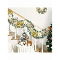 thumbnail image 5 of 5.9FT Pre-Lit Flocked Christmas Garland with Gold Bows - Indoor/Outdoor Home Holiday Decor, 5 of 7