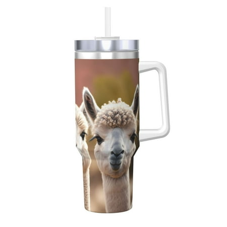 

Matuu Cute Alpaca in Daze for 40OZ Ice Cup with Handle Durable Thermal Cups Keep Drinks Cold and Hot Insulated Car Mug with Lid