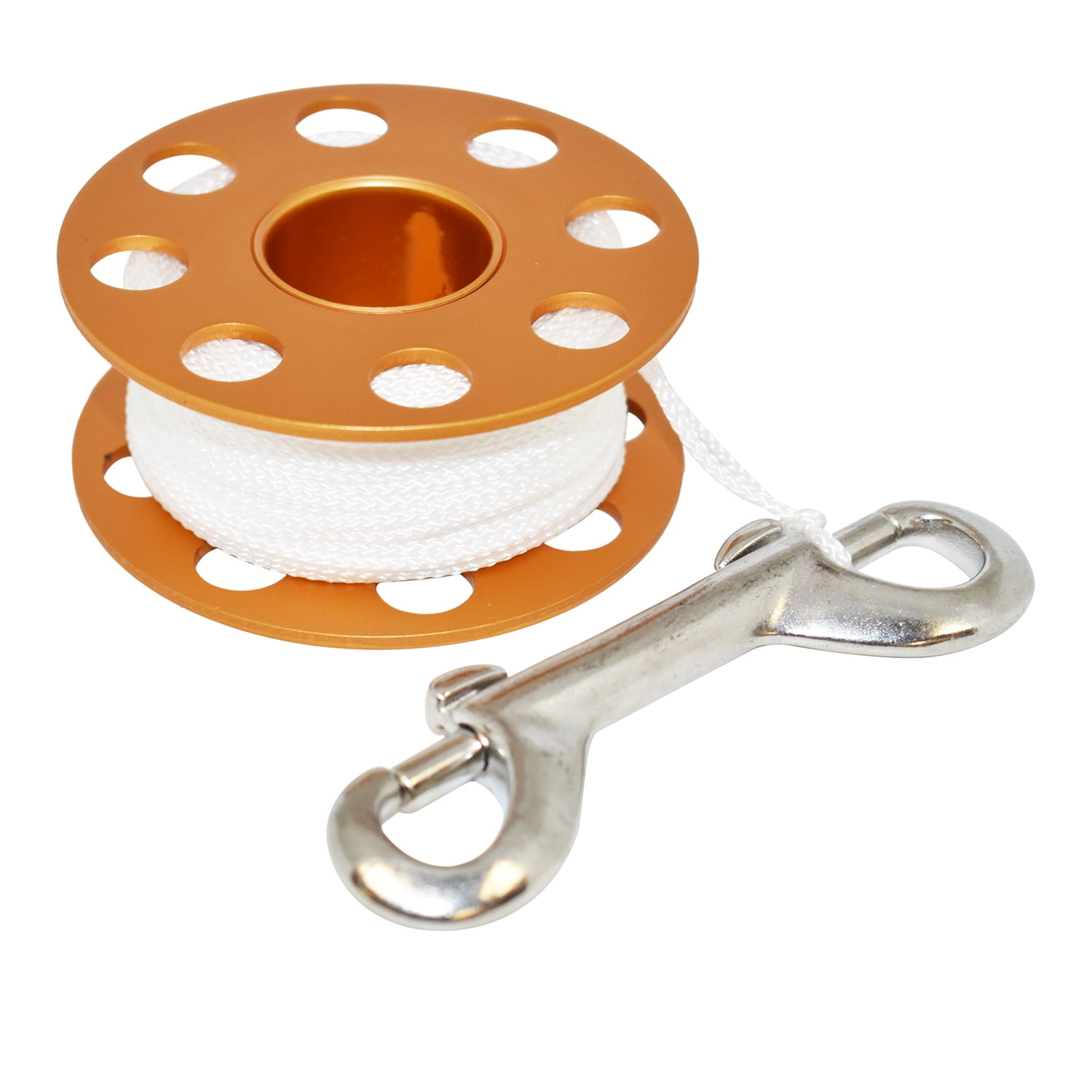 Scuba Choice Aluminum Finger Spool 75ft Dive Reel w//Bolt Snap-Blue//Pink
