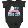 thumbnail image 3 of Inktastic Most Magical Middle Sister- cute unicorn Girls Baby Bodysuit, 3 of 5