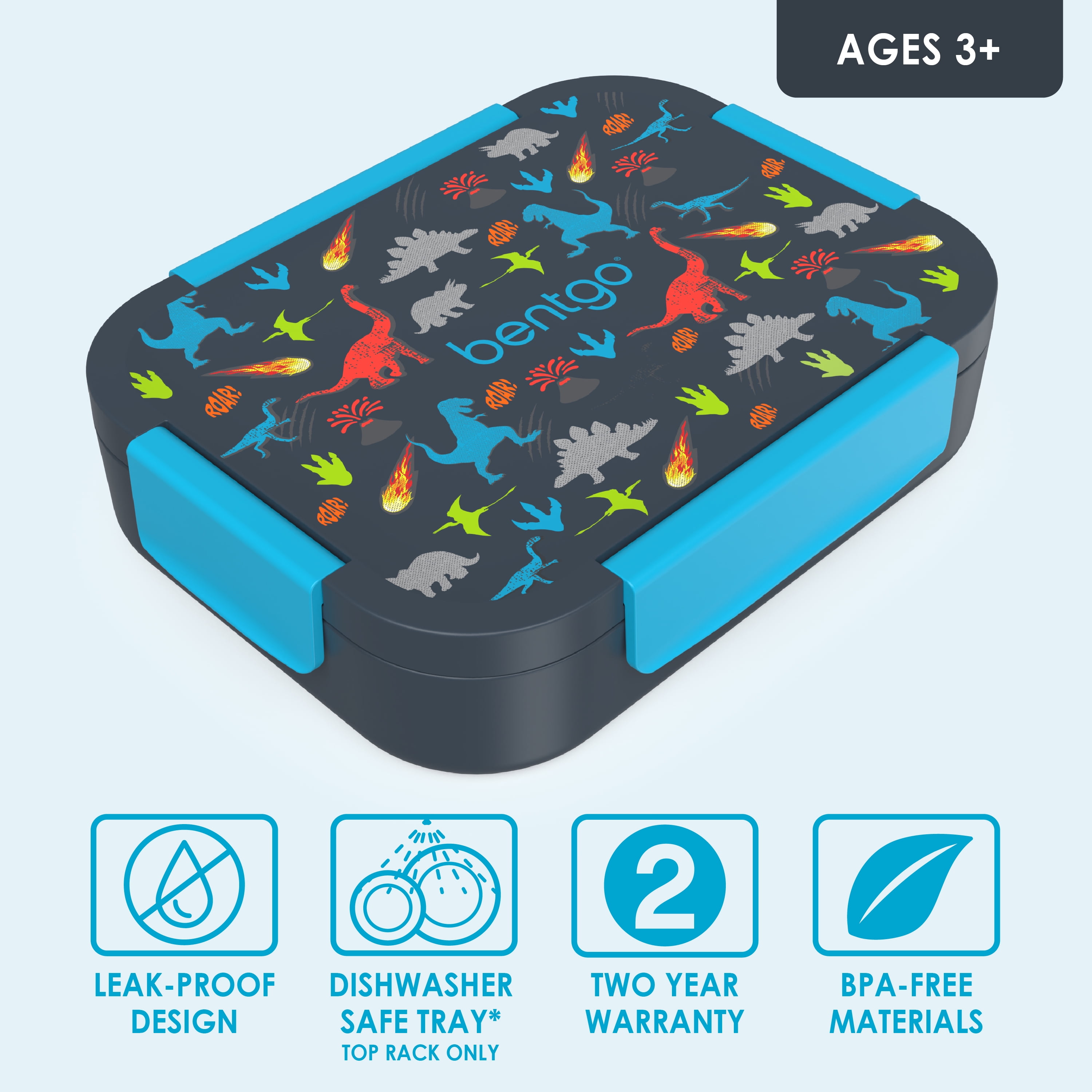 Bentgo Kids Snap & Go Leak-Proof Lunch Box - Dino