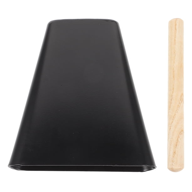 Cencerro de metal de 6 pulgadas con palo de madera, cencerros de percusión, generador de ruido