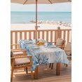 thumbnail image 2 of Outdoor Tablecloth with Umbrella Hole for Patio/Picnic/Party/Camping, Blue Coastal Crabs Waterproof Table Cloth Rectangle Table Cover Washable, Summer Vintage Ocean Sea Coral Shells (60"x 84"), 2 of 9