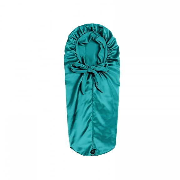 TELOLY Extra Long Satin Bonnet for Women,Adjustable Braid Bonnet with Tie Band,Double Layer Elastic Silk Bonnet for Braids Hair Sleeping Cap (Green)