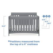 Delta Children NEW Richmond 6-in-1 Convertible Baby Crib, Grey