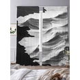thumbnail image 3 of Abstract Mountain Sheer Curtains 108 Inches Long 2 Panels White Black Modern Impressionist Light Filtering Semi Sheer Window Curtains Drapes for Bedroom Living Room 52"x108", 3 of 7