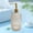 Khaki, variant on Soap Dispenser, Textured Glass Pump Bottle for Bathroom, Refillable Lotion Shampoo Container for Kitchen Sink, 6.9 Inch