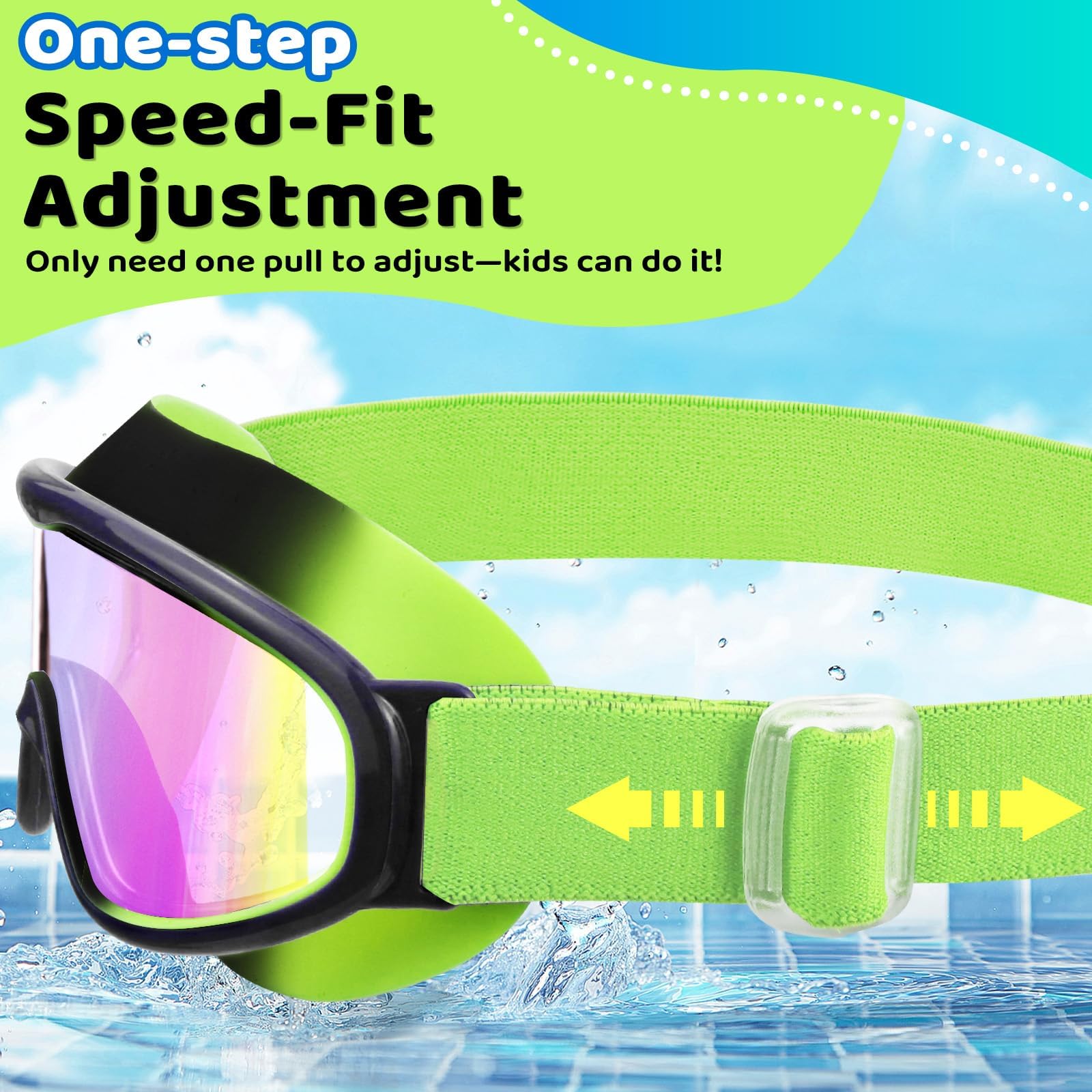 Vvinca Kids Swim Goggles with Comfort Strap, 2-Pack photo 7