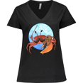 thumbnail image 3 of Inktastic Fun Fiddler Crab with Violin and Mustache Women's Plus Size V-Neck T-Shirt, 3 of 5