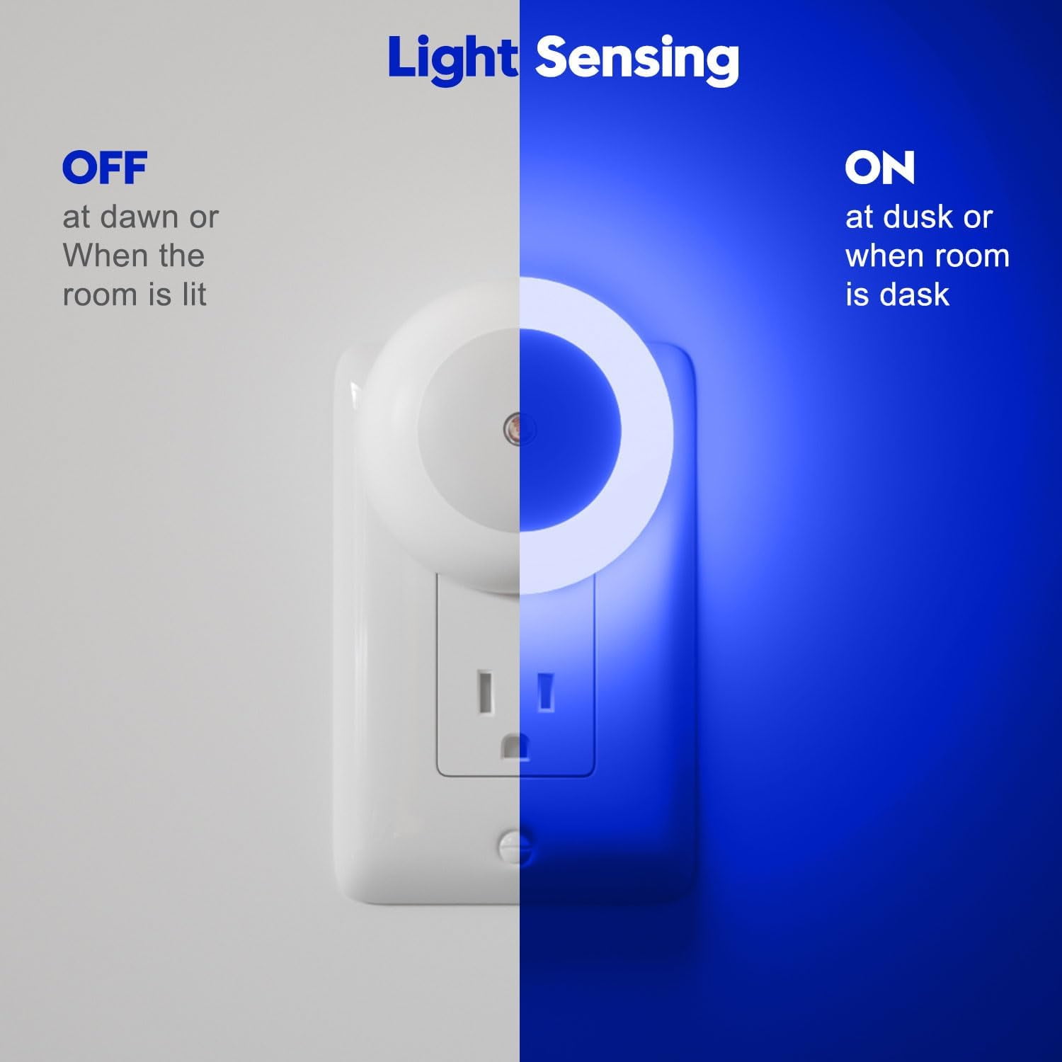 BIBEARBIBEAR Night Light, Night Lights Plug into Wall, Dusk to Dawn Sensor, Blue Led Night Light 0.5W, 8 Pack Nightlight for Adults, Bedroom, Bathroom, Hallway, Kitchen