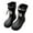 Black, variant on Yuncity Rain Boots Kids Boys Girls School Mid Calf Low Heel Comfortable Age 8-10 Year Old All Season Casual Boots Footwear Black 6-7 Years