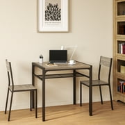 Aiho Dining Table Set for 2, 3 Piece Compact Kitchen Table Set with 2 Chairs & Storage Shelf for Small Space, Gray
